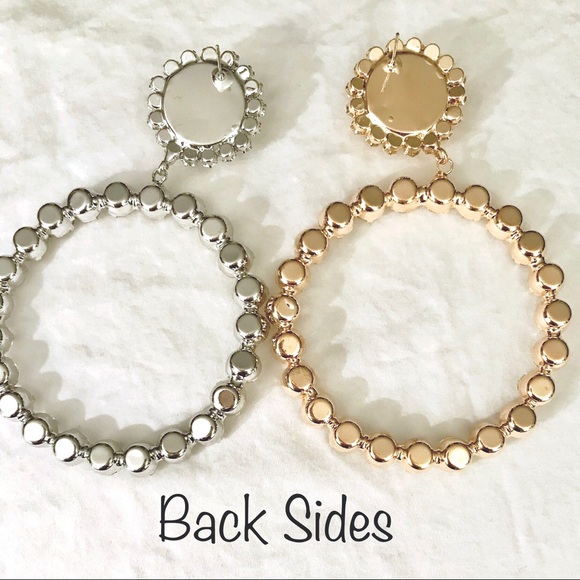 Earrings Dazzling Hoops Large Gem. Post. (Available in Silver) - Picture 4 of 8